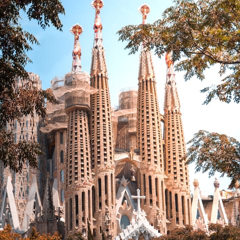 Spend an afternoon exploring La Sagrada Família, a twenty-minute walk away