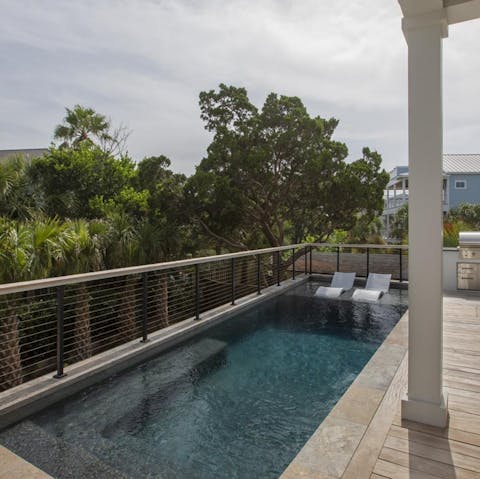 Feel a wonderful sense of wellbeing after a swim in the pool