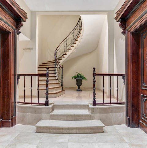 Make a grand entrance in the shared lobby
