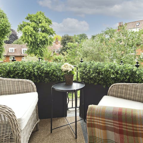 Enjoy a quiet morning coffee on the private terrace