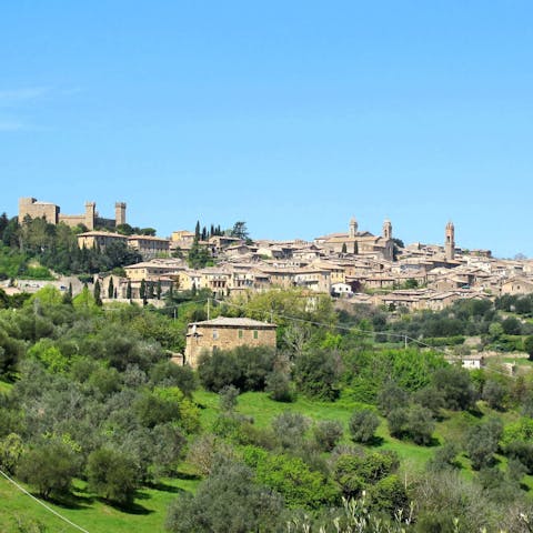 Explore the heart of Seggiano, a one-minute stroll away