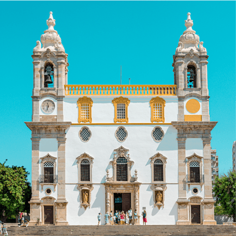 Walk to the beautiful Igreja do Carmo in a matter of minutes