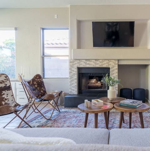 Spend evenings with a film in the stylish lounge