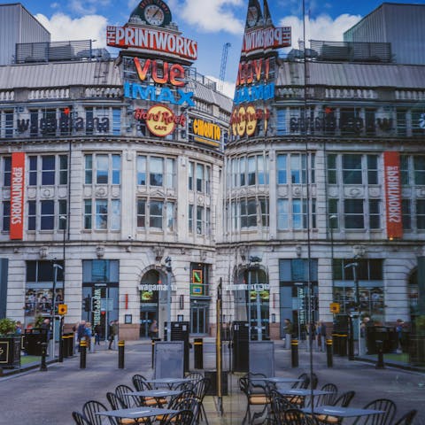 Go boutique-browsing and bar-hopping in the Northern Quarter, twenty minute walk away