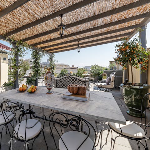Cook fresh pasta to enjoy on the communal terrace