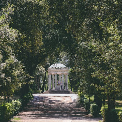 Take in the history of Villa Borghese – it's a few minutes away