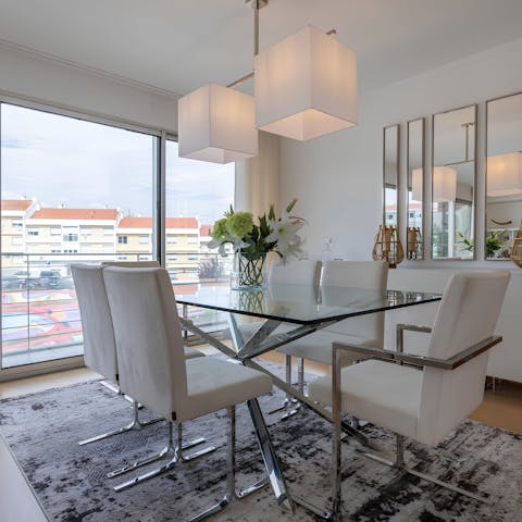 Open up the balcony doors and let the sunshine in over a lazy brunch