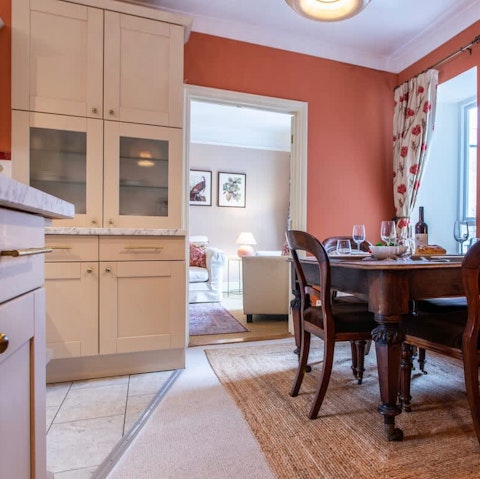 Prepare meals or snacks in the convenient kitchen