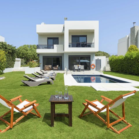 Make a splash in the private pool in the sunny garden