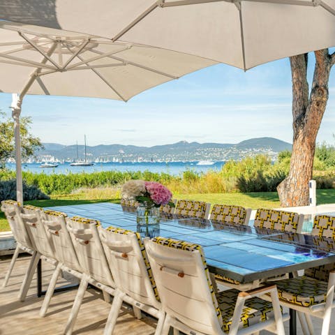 Enjoy al fresco meals with a view