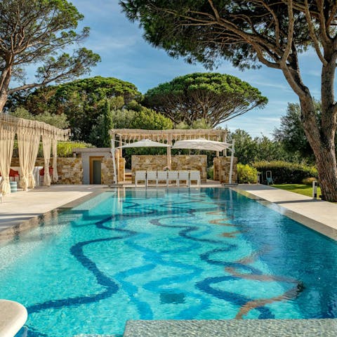 Cool down at the private pool