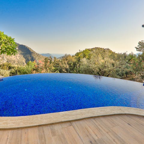 Spend warm afternoons floating around in your private pool