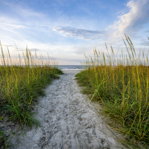 Stroll to Burkes Beach and embrace the waves
