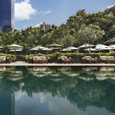 Take a dip in the stylish hotel pool, catching the sun or catching up on your reading
