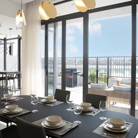 Soak up the sea views over atmospheric mealtimes