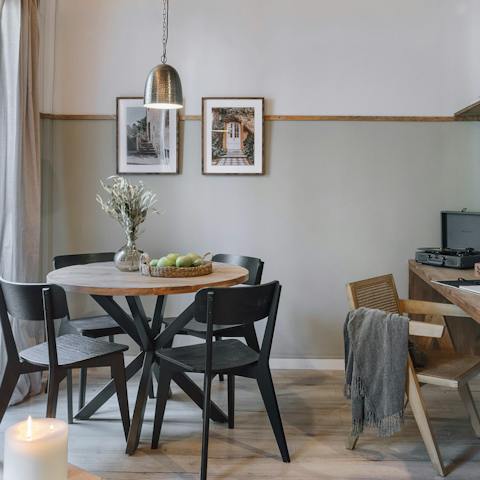 Enjoy a glass of Cava at your dining table or on your private balcony