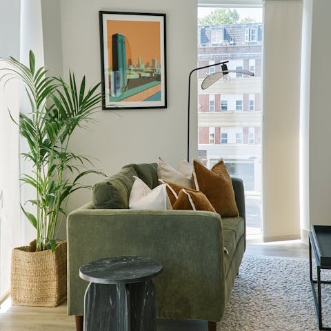 Relax in the comfortable lounge after a jam-packed day