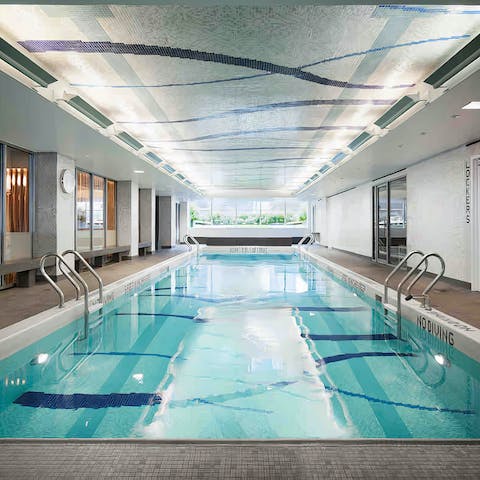 Slip into the communal pool whenever you feel like a swim