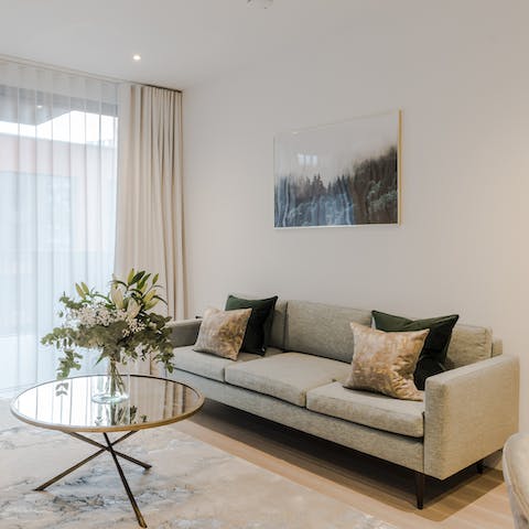 Pour a glass of wine and relax in the elegant living space