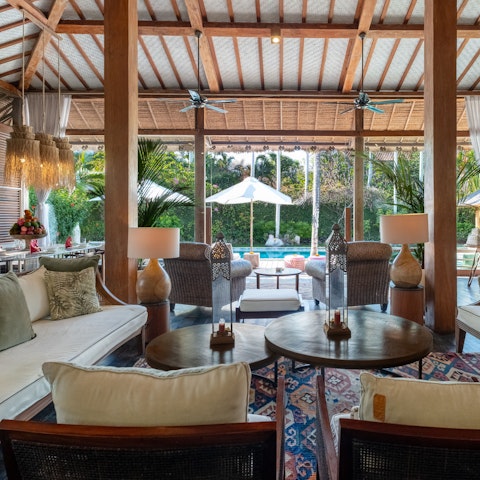 Enjoy indoor-outdoor living at its best with sliding glass doors to the terrace