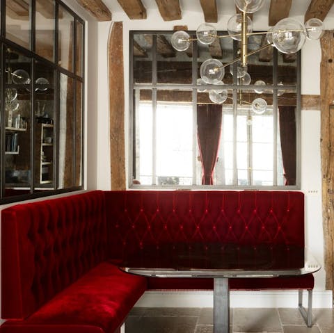 Dine in style in the decadent dining space