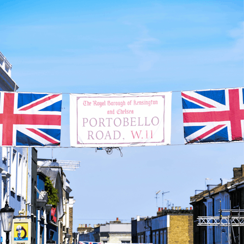 Browse the boutiques and stalls along Portobello Road Market, a short walk away