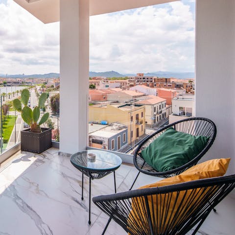 Admire the island of Tavolara and the Gulf of Olbia from your private balcony
