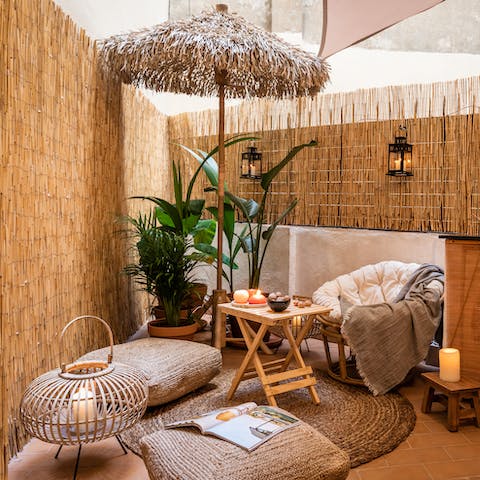 Open a bottle of Spanish red wine and head outside onto the terrace