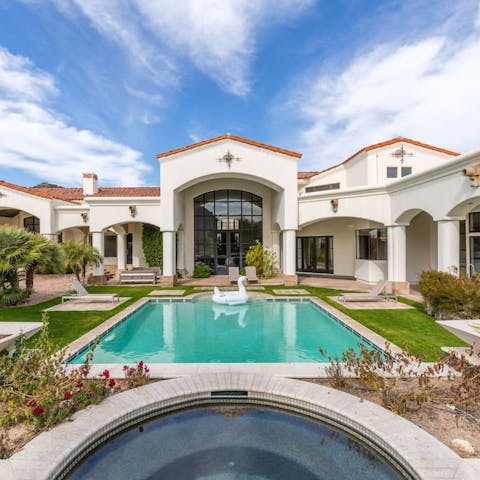 Take a dip in the private pool and spa