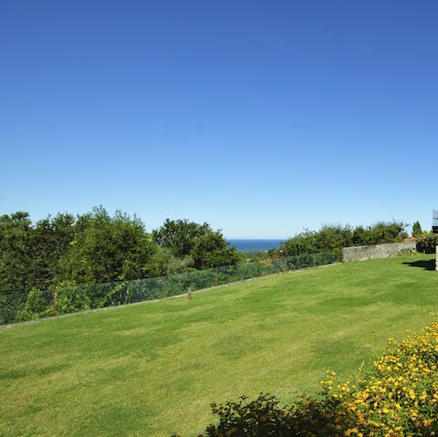 Make use of your expansive, lovely gardens with a few games of football or rounders
