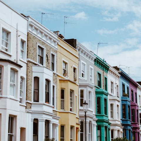 Peruse Portobello Road Market, a seven-minute walk away