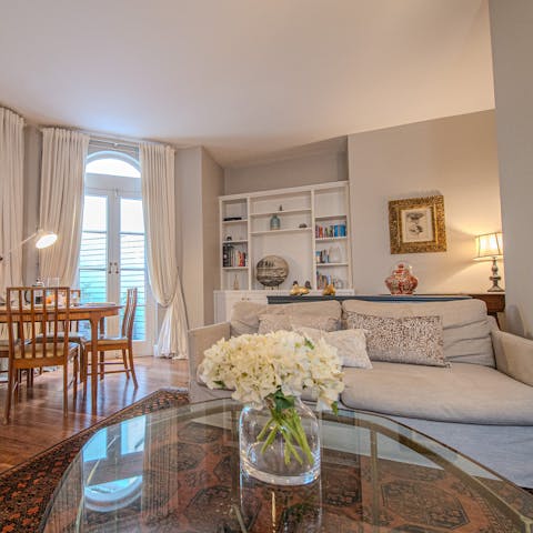 Make yourself at home in the cosy living area