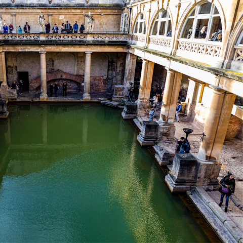 Take the fascinating audio tour of the Roman Baths – it's only ten minutes away