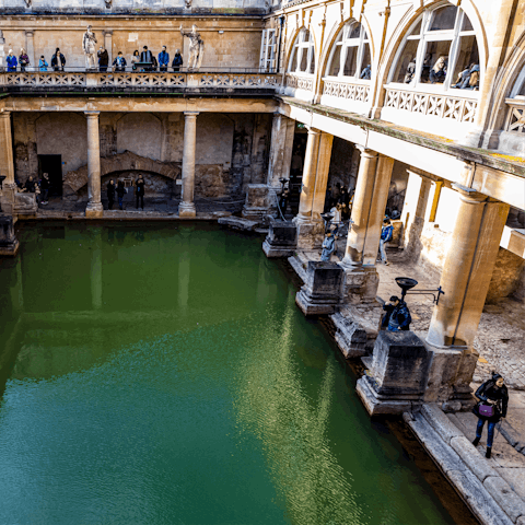 Take the fascinating audio tour of the Roman Baths – it's only ten minutes away