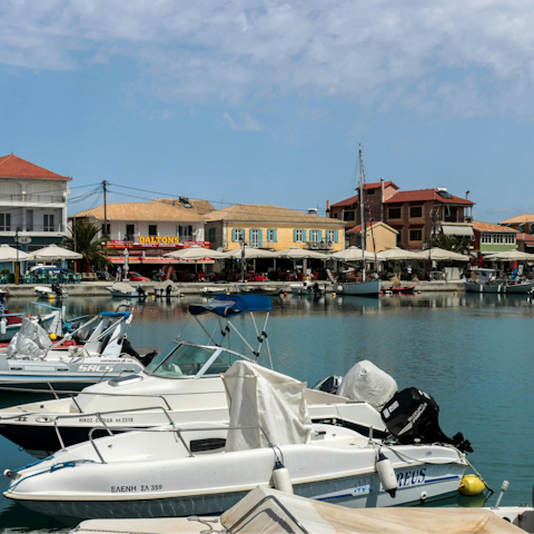 Enjoy leisurely strolls through Lefkada – a short drive away