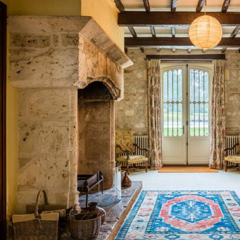 Cosy up to warm fireplaces on cold wintry evenings