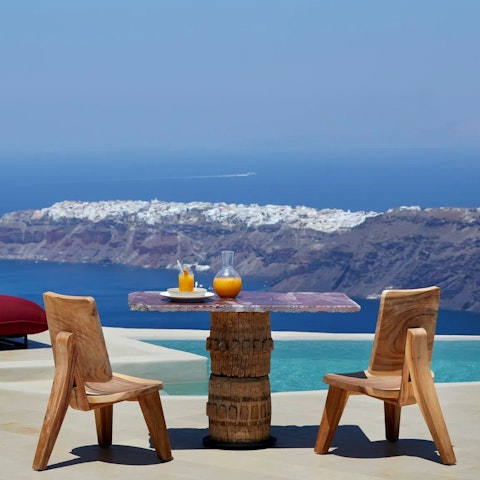 Sip your evening aperitif with breathtaking views of the sea