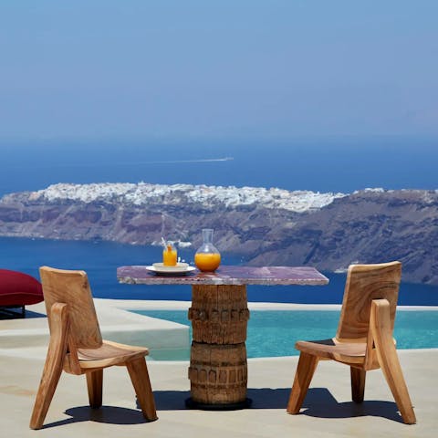 Sip your evening aperitif with breathtaking views of the sea