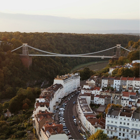 Stroll through pretty Clifton and across the iconic Clifton Suspension Bridge
