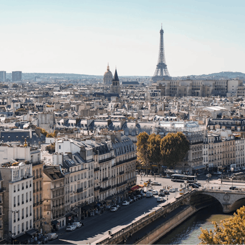 Explore Paris, including the nearby Arc de Triomphe