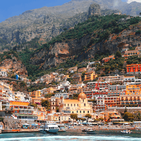 Explore the colourful, hilltop streets of Positano, just a walk away