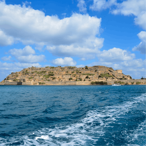 Head north to the village of Plaka and catch a boat over to the tiny island ofSpinalonga