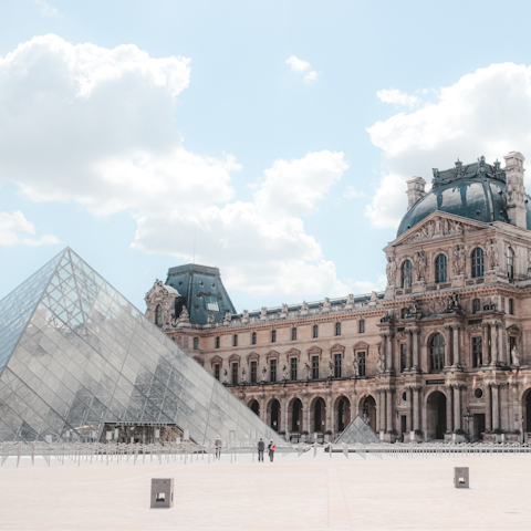 Stroll along pretty streets to the Louvre or hop on the Metro