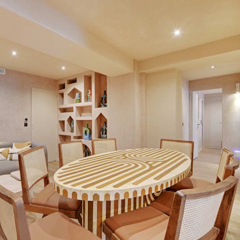 Start your day with coffee and croissants at the table