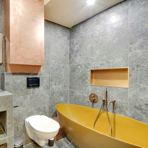 Unwind in a bubble bath after a long day of sightseeing