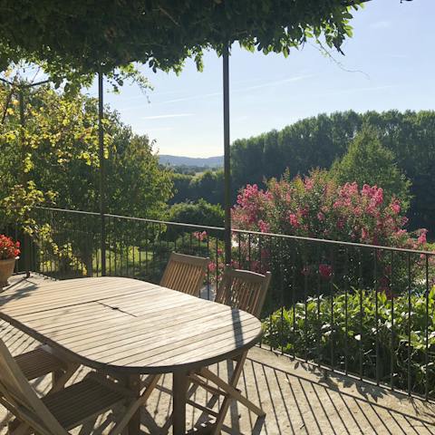 Sip local cabernet sauvignon from the balcony as the sun sets