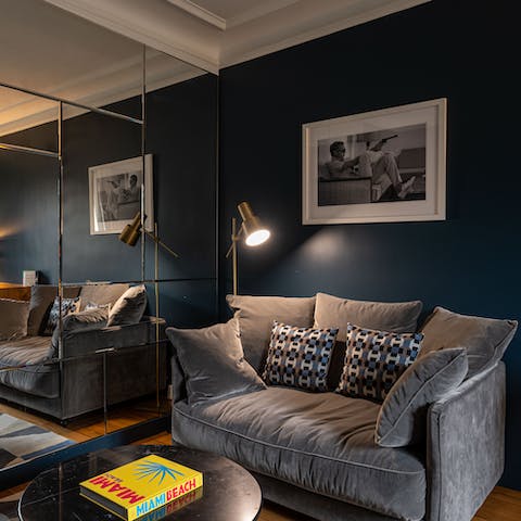 Unwind in the stylish, hip living area