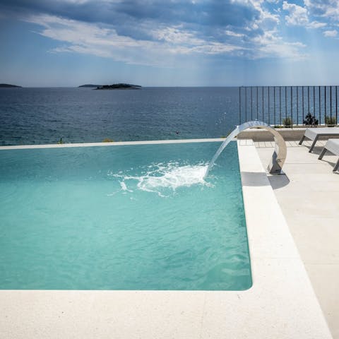 Take in the amazing views of the Adriatic Sea from the infinity pool