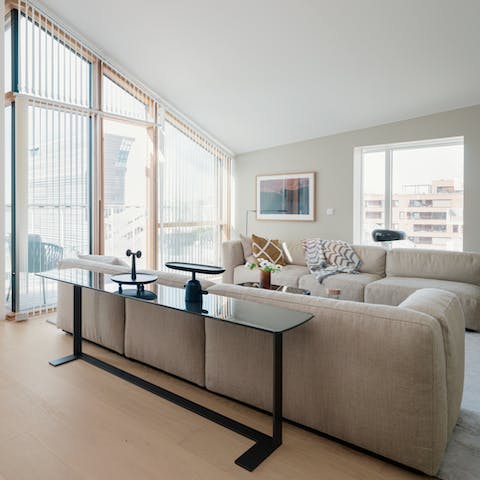 Sprawl out on the comfy sofas after a day of exploring the city on foot