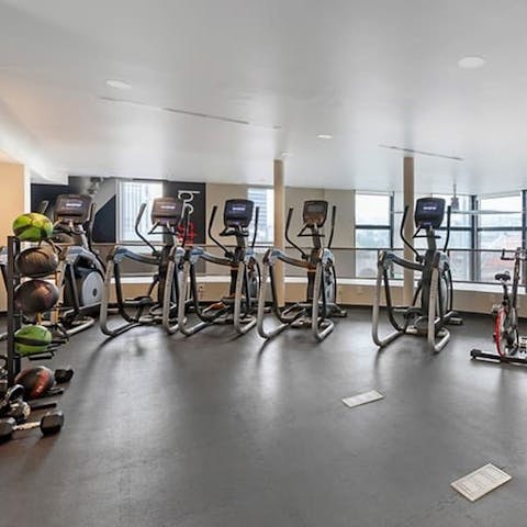 Tick off your workout at the shared on-site gym